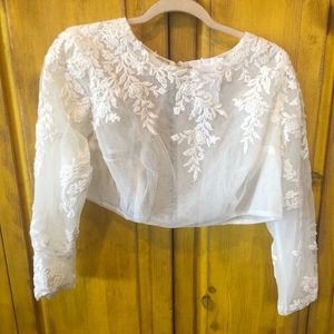 Bolero wedding jacket ivory